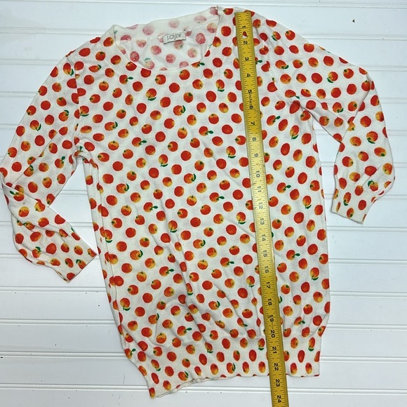 J. Crew Factory peach print crew neck sweater - Picture 4 of 11